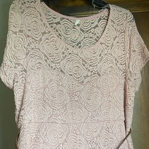 Pinkblush floral lace maternity dress